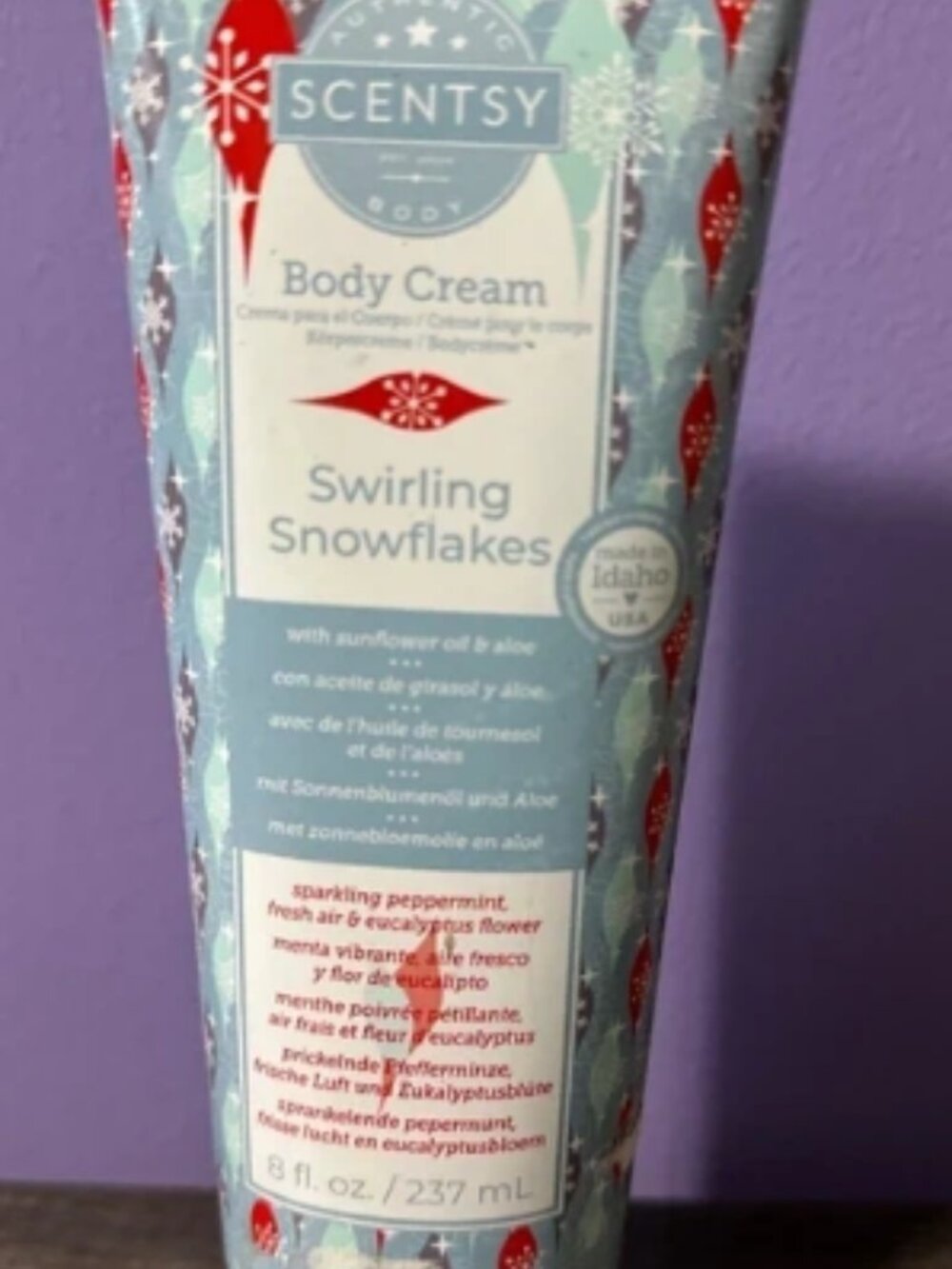 New Sealed Scentsy body cream Swirling Snowflakes
